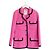 Chanel Spring 1991 Collection 25 Pink Tweed Blazer Jacket Black
