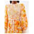 Zimmermann Robe longue florale avec bustier froncé Blanc Orange Jaune  - vue 4