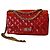 Mademoiselle Chanel 2.55 Réédition gestepptes Lackleder mittel Klappentasche irisierendes Rot