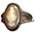 Autre Marque Anello Cameo Vintage Marrone Bianco  - vista 2