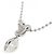 Autre Marque Platin-Diamant-Halskette Silber - Ansicht 4