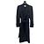 Saint Laurent Abrigo largo de lana azul marino Negro
