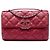 Clutch Hamptons in pelle di vitello trapuntata rossa con doppia cucitura e catena Chanel