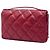 Clutch Hamptons in pelle di vitello trapuntata rossa con doppia cucitura e catena Chanel - vista 2