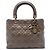 Dior Lady Dior in agnello metallizzato marrone misura Medium Bronzo
