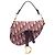 Borsa Saddle in tela Oblique Dior rossa mini Rosso Bordò