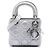 Dior Lady Dior in pelle di vitello metallizzata micro argento