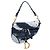 Bolsa Saddle em lona azul bordada com efeito tie dye Dior Azul marinho