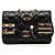 Chanel Black Mini CC gestepptes Lammleder Coco Clips Wallet on Chain Schwarz