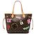 Louis Vuitton Brown Monogram Patches Neverfull MM Marrone