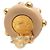 Orecchini a clip Chanel Beige CC in resina e placcati in oro - vista 3