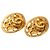 Orecchini Chanel Gold CC placcati oro con motivo barocco ovali a clip D'oro