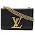 Louis Vuitton Black Leather Louise Chain MM Nero