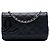 Portafoglio con catena Chanel Black Quilted Lambskin Cambon Ligne Nero