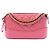 Clutch Chanel Gabrielle in pelle di vitello invecchiata trapuntata rosa con doppia zip e catena