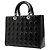 Dior Black Large Patent Cannage Lady Dior Nero - vista 2