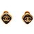 Orecchini a clip a rombo placcati oro e resina Gold CC Chanel D'oro