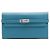 Cartera larga Kelly en Epsom azul Hermès