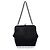 Borsa a Spalla Chanel Black Pleated Satin Frame Pearl Chain Fringe Nero
