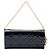 Dior Black Patent Cannage Lady Dior Wallet On Chain