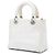 Dior White Medium Embroidered Canvas Cannage Lady D Lite Cream - view 2