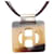 Hermès Brown Buffalo Horn Square Pendant Necklace  - view 1