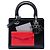 Lady Dior in pelle di vitello nera misura Medium Nero