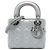 Lady Dior Cannage in agnello iridescente argento mini