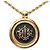 Dior Goldvergoldeter Emaille-Logo Rundanhänger Halskette Golden - Ansicht 2