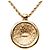 Dior Goldvergoldeter Emaille-Logo Rundanhänger Halskette Golden - Ansicht 3