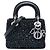 Lady Dior Dior mini in raso nero con decorazioni in paillettes