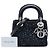 Lady Dior Dior mini in raso nero con decorazioni in paillettes - vista 7