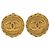 Orecchini Chanel Gold CC placcati oro tondi con clip D'oro