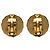 Orecchini Chanel Gold CC placcati oro tondi con clip D'oro - vista 2