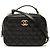 Vanity Beauty case Chanel in agnello trapuntato Small Black CC con manico e catena Nero