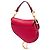 Borsa Saddle in pelle di vitello granulata rossa mini Dior Rosso - vista 2