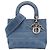 Dior Blue Medium Tela Ricamata Cannage Lady D Lite
