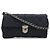 Borsa a tracolla in nylon trapuntato e pelle blu navy Prada
