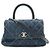 Coco Handle Borsa Flap Chanel Wild Stitch Blu