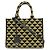 Prada Symbol Stickerei Stoff Tragetasche Schwarz Beige - Ansicht 2