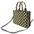 Prada Symbol Stickerei Stoff Tragetasche Schwarz Beige - Ansicht 3
