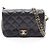 Borsa a tracolla Chanel Matelassé in pelle di vitello martellata nera Nero