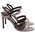Sandali con listini Manolo Blahnik Villano in pelle di serpente marrone