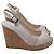 Sandali Jimmy Choo Slingback Peep Toe Wedges in Raffia Bianco