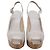 Sandali Jimmy Choo Slingback Peep Toe Wedges in Raffia Bianco - vista 2