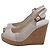Sandali Jimmy Choo Slingback Peep Toe Wedges in Raffia Bianco - vista 5