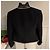 Escada Blazer de lã preta com acabamento cinza Preto - vista 2