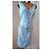 Autre Marque Hellblaues Abendkleid mit Pailletten und Perlen - Ansicht 3