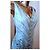 Autre Marque Hellblaues Abendkleid mit Pailletten und Perlen - Ansicht 8