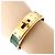 Hermès Bracciale Kelly Hermes in Oro e Pelle Verde D'oro - vista 4